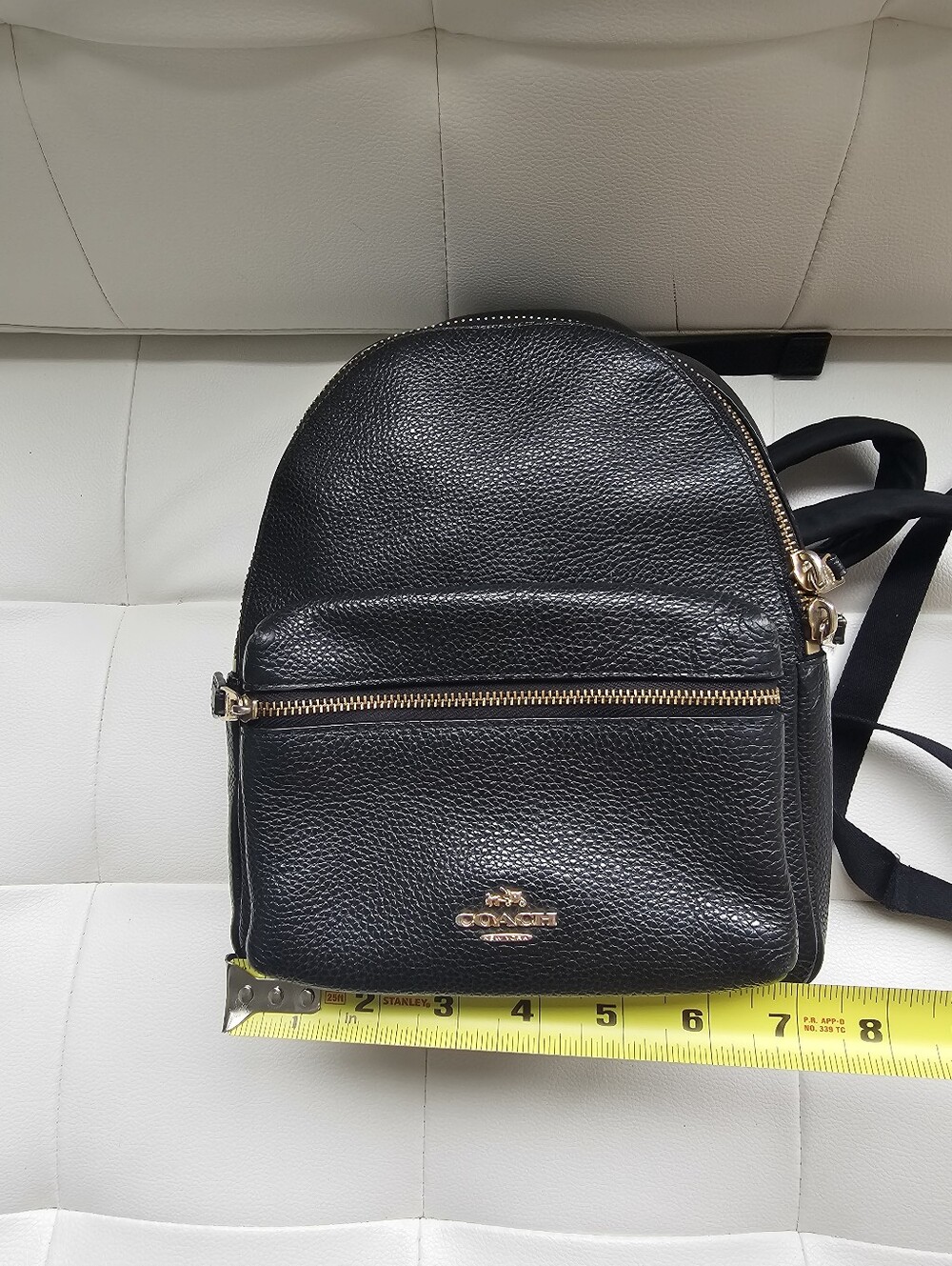 Authentic COACH Black Pebbled Leather Mini Backpack - Gold Hardware - Picture 11 of 15